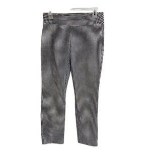 Chico's Pants Womens Size S Cropped Black White Gingham Plaid Stretch